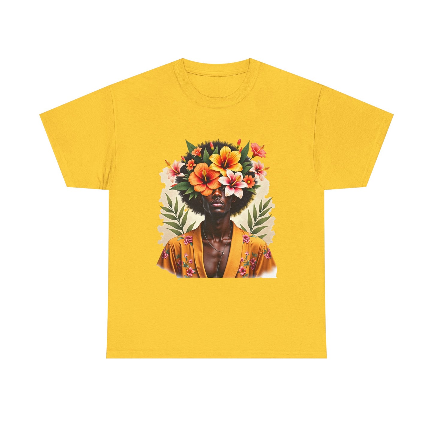 Floral Fusion Man Unisex Heavy Cotton Tee