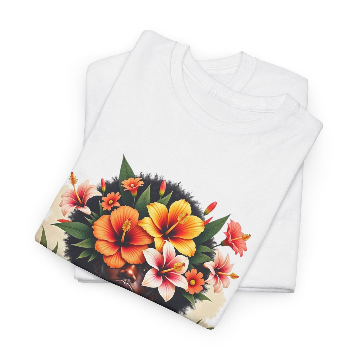 Floral Fusion Man Unisex Heavy Cotton Tee