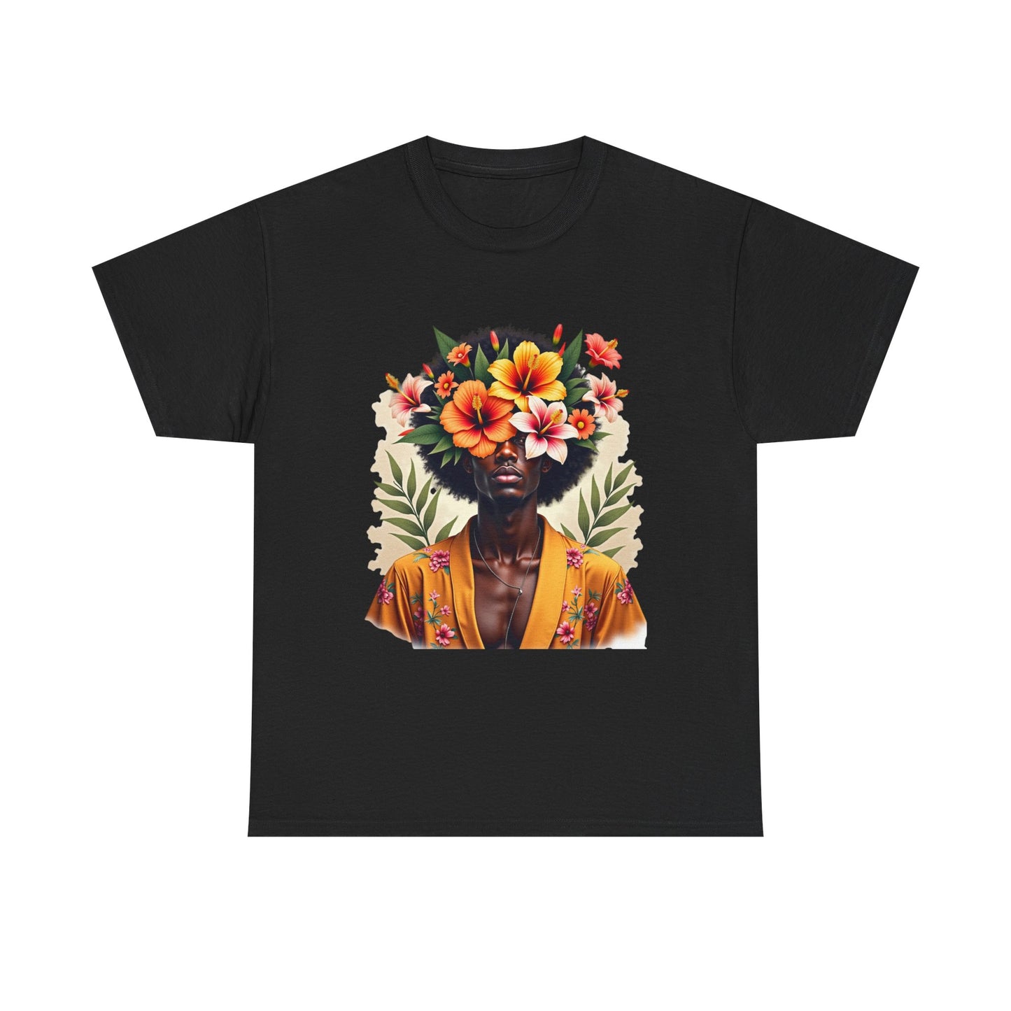 Floral Fusion Man Unisex Heavy Cotton Tee