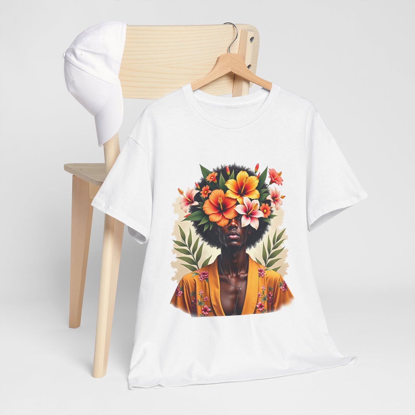 Floral Fusion Man Unisex Heavy Cotton Tee