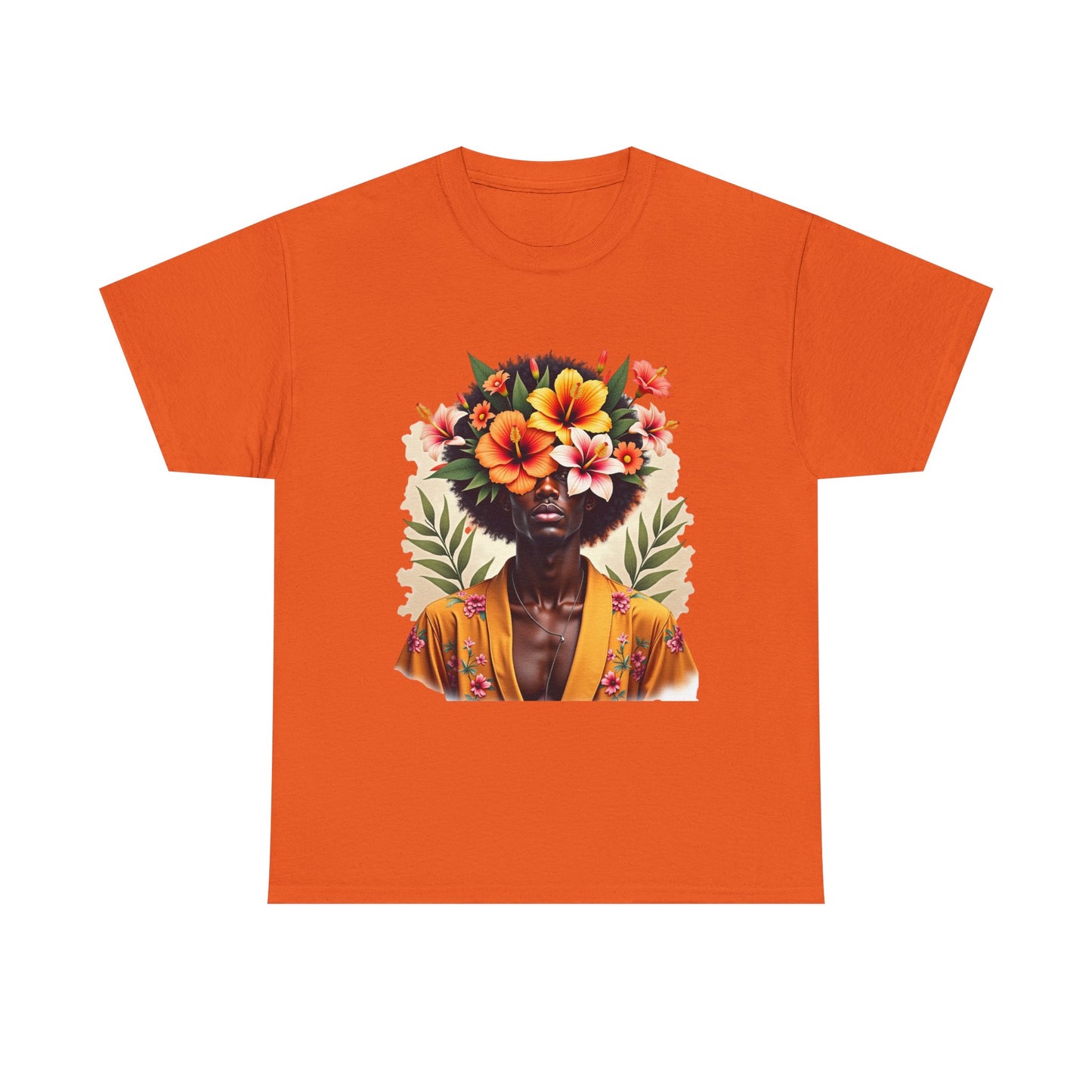 Floral Fusion Man Unisex Heavy Cotton Tee