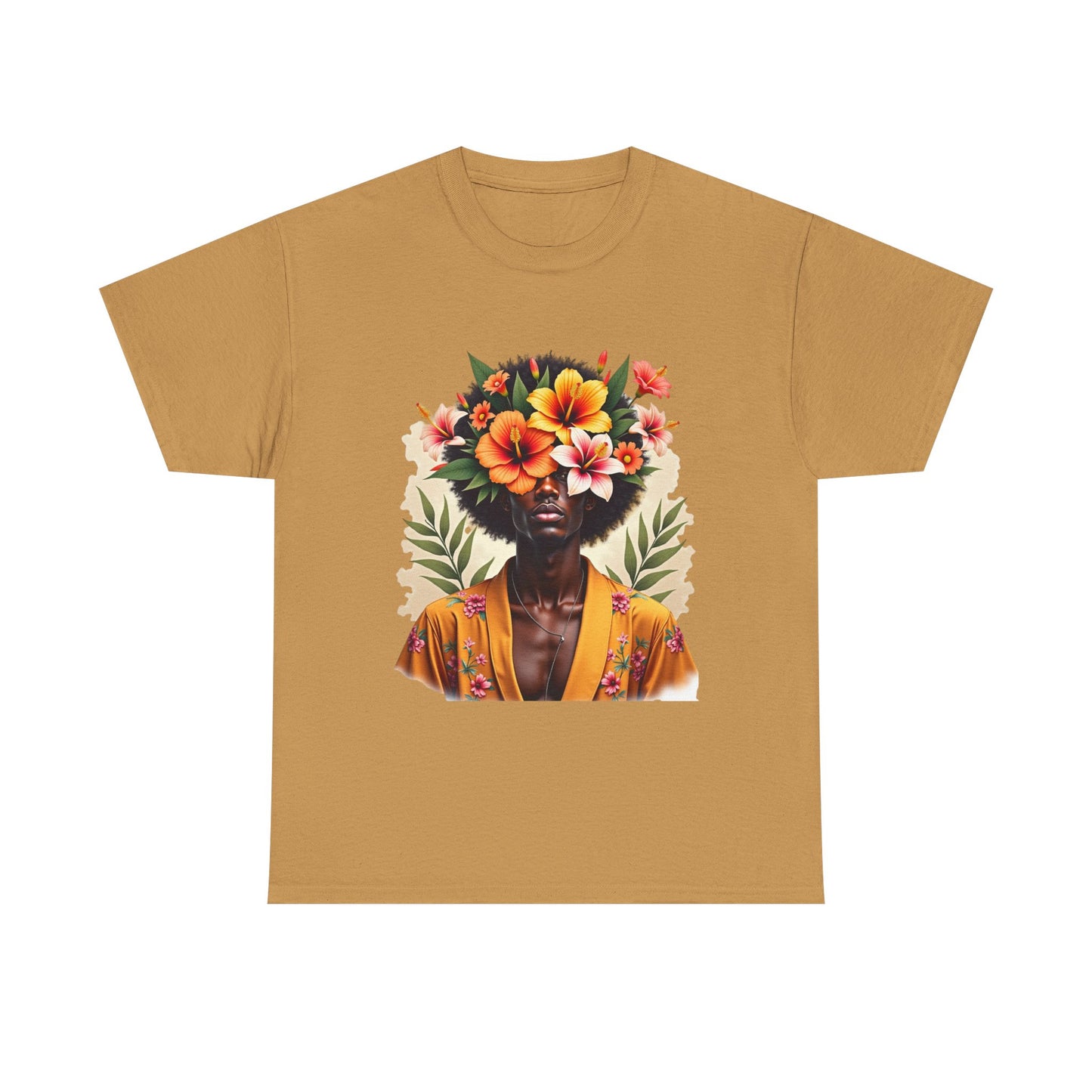 Floral Fusion Man Unisex Heavy Cotton Tee