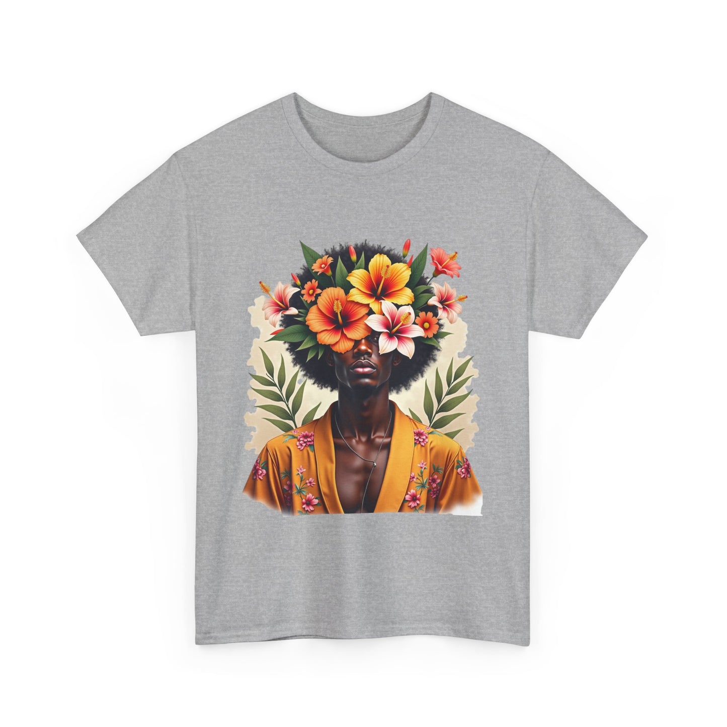 Floral Fusion Man Unisex Heavy Cotton Tee