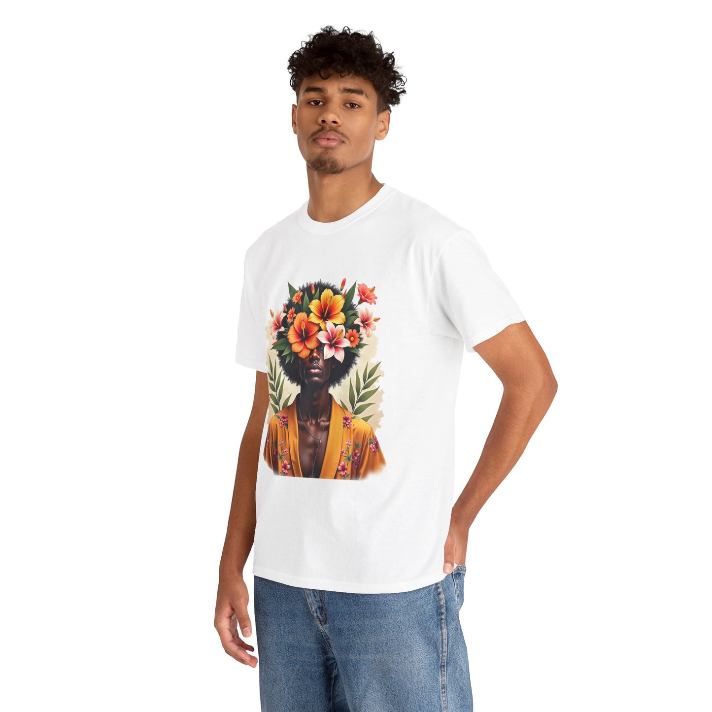 Floral Fusion Man Unisex Heavy Cotton Tee