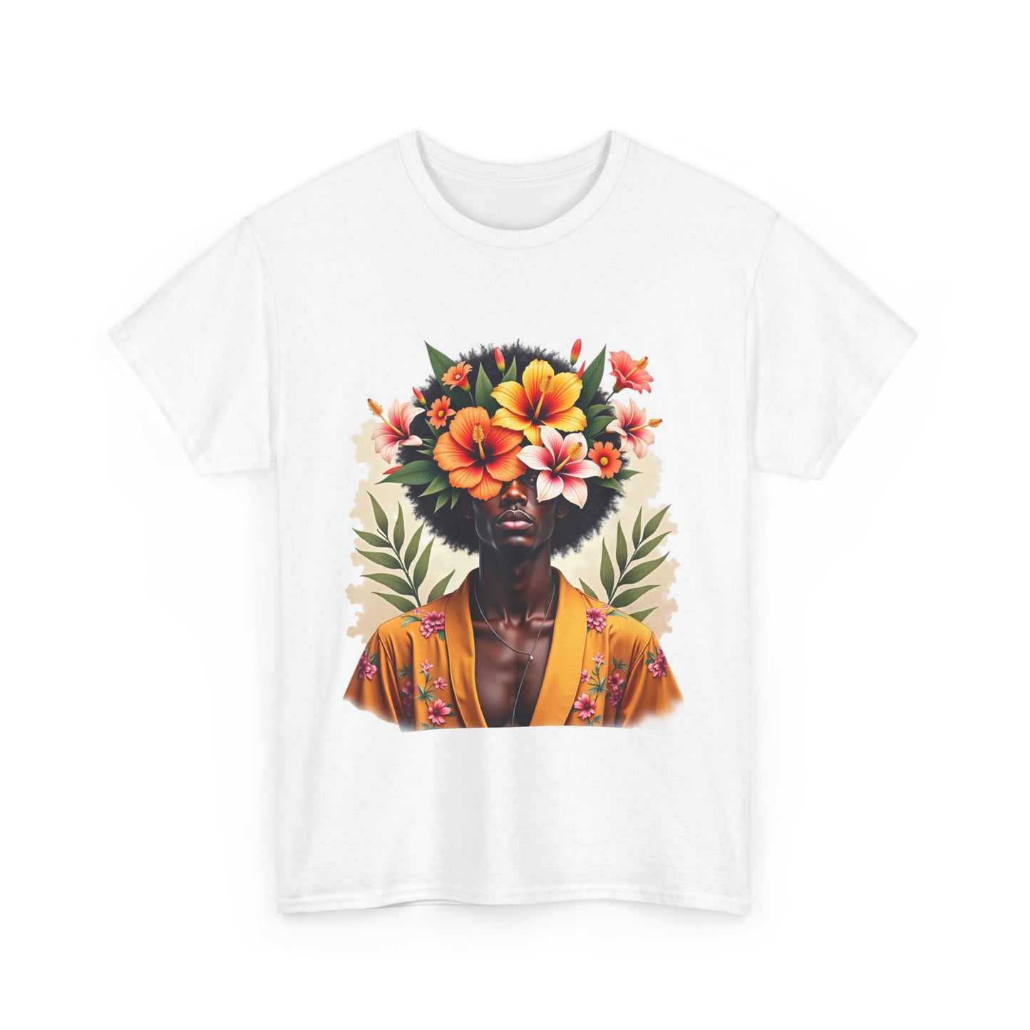 Floral Fusion Man Unisex Heavy Cotton Tee