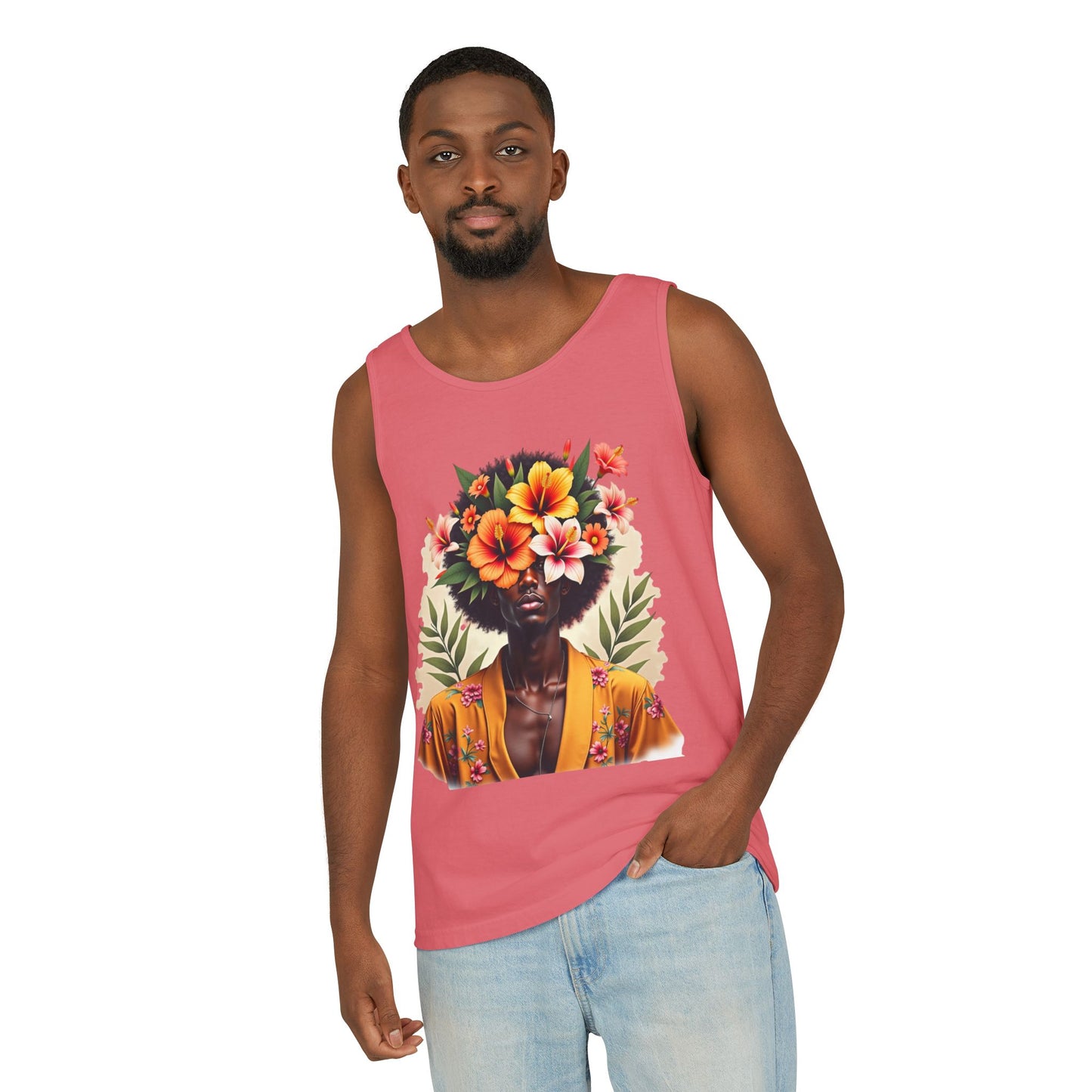 Flower Fusion Man Unisex Garment-Dyed Tank Top