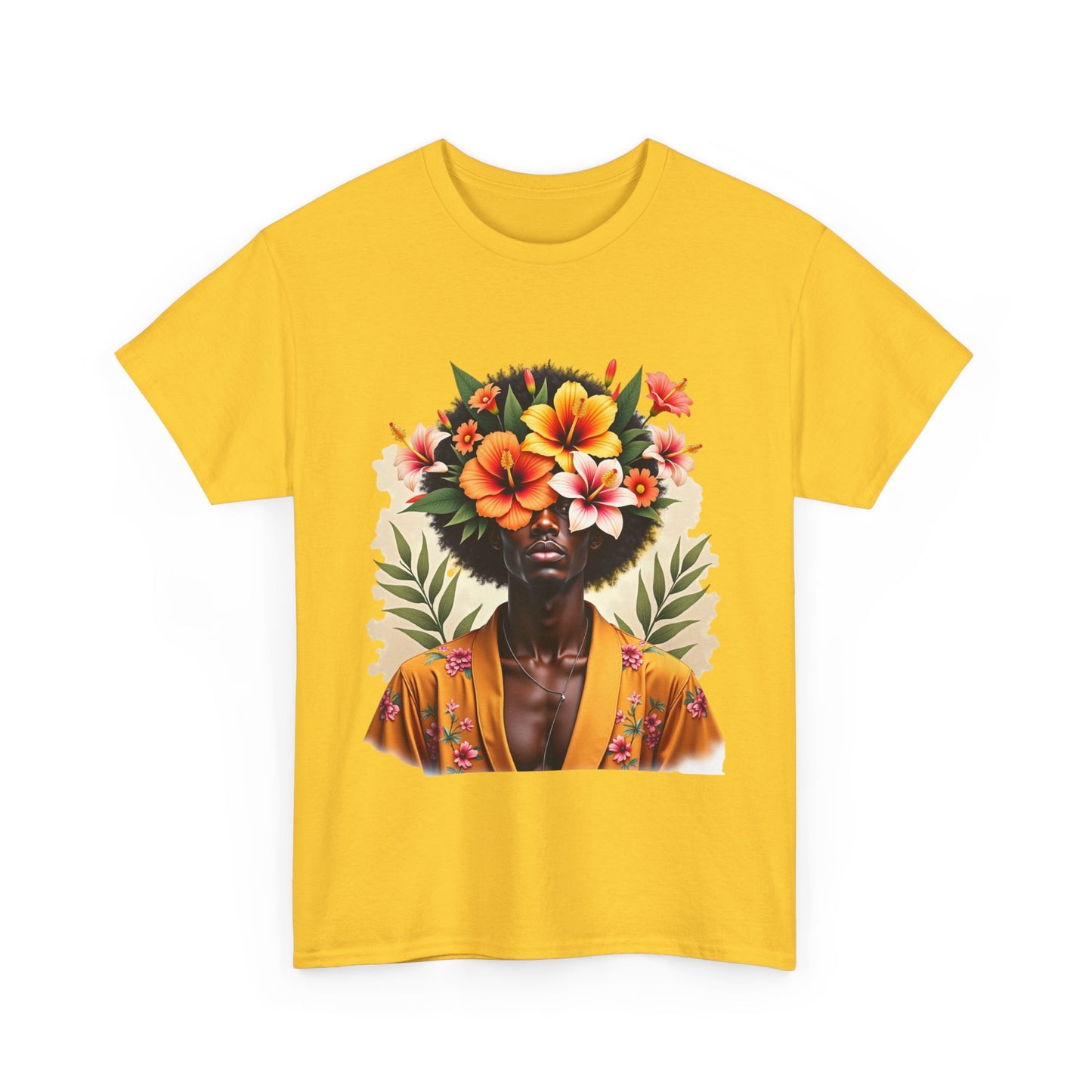 Floral Fusion Man Unisex Heavy Cotton Tee