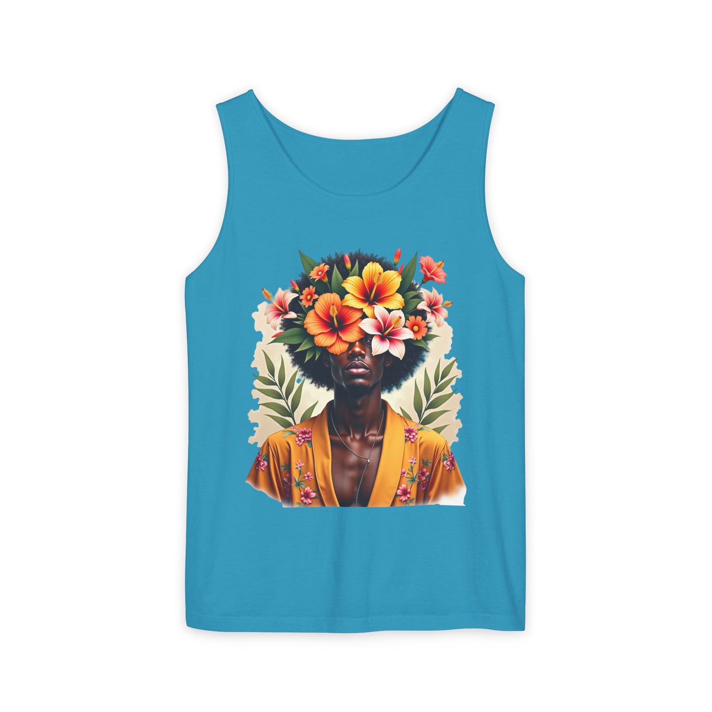 Flower Fusion Man Unisex Garment-Dyed Tank Top