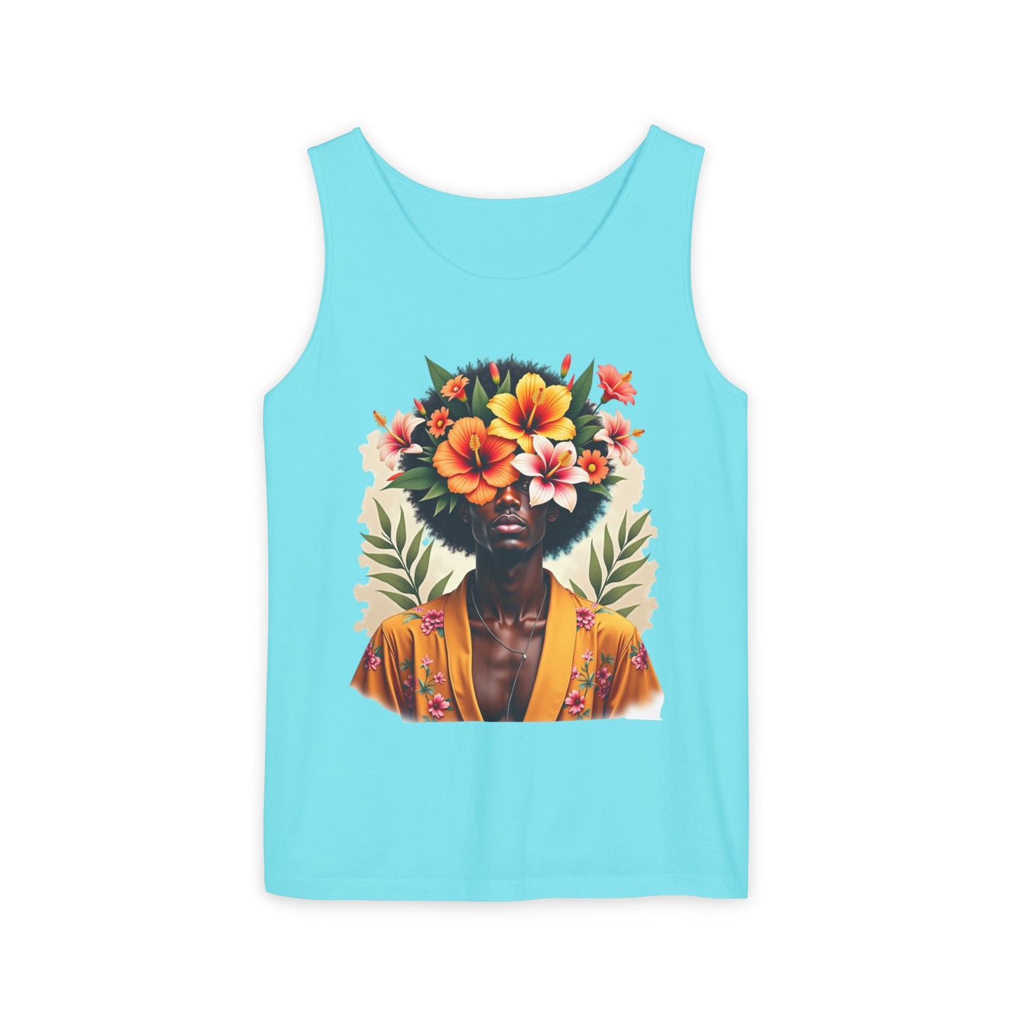 Flower Fusion Man Unisex Garment-Dyed Tank Top