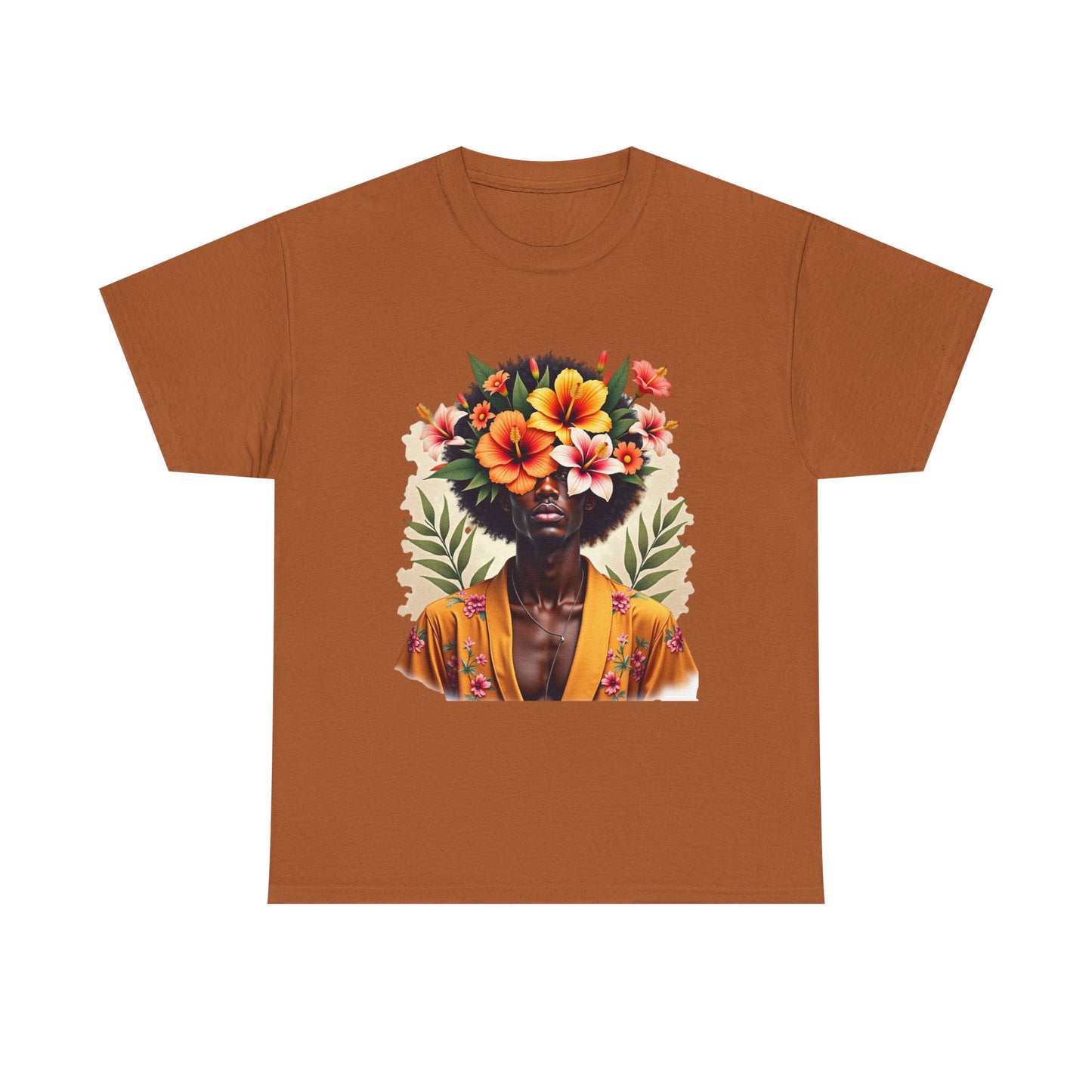 Floral Fusion Man Unisex Heavy Cotton Tee