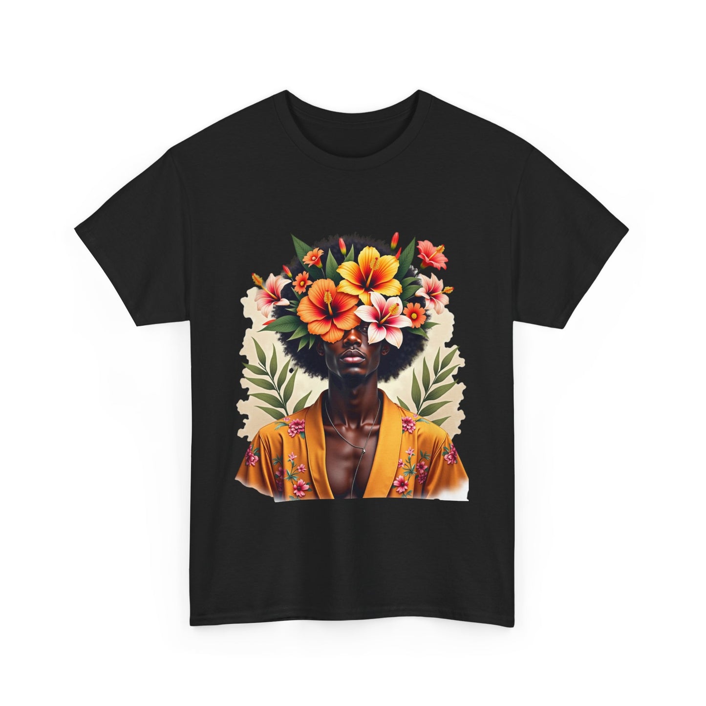 Floral Fusion Man Unisex Heavy Cotton Tee