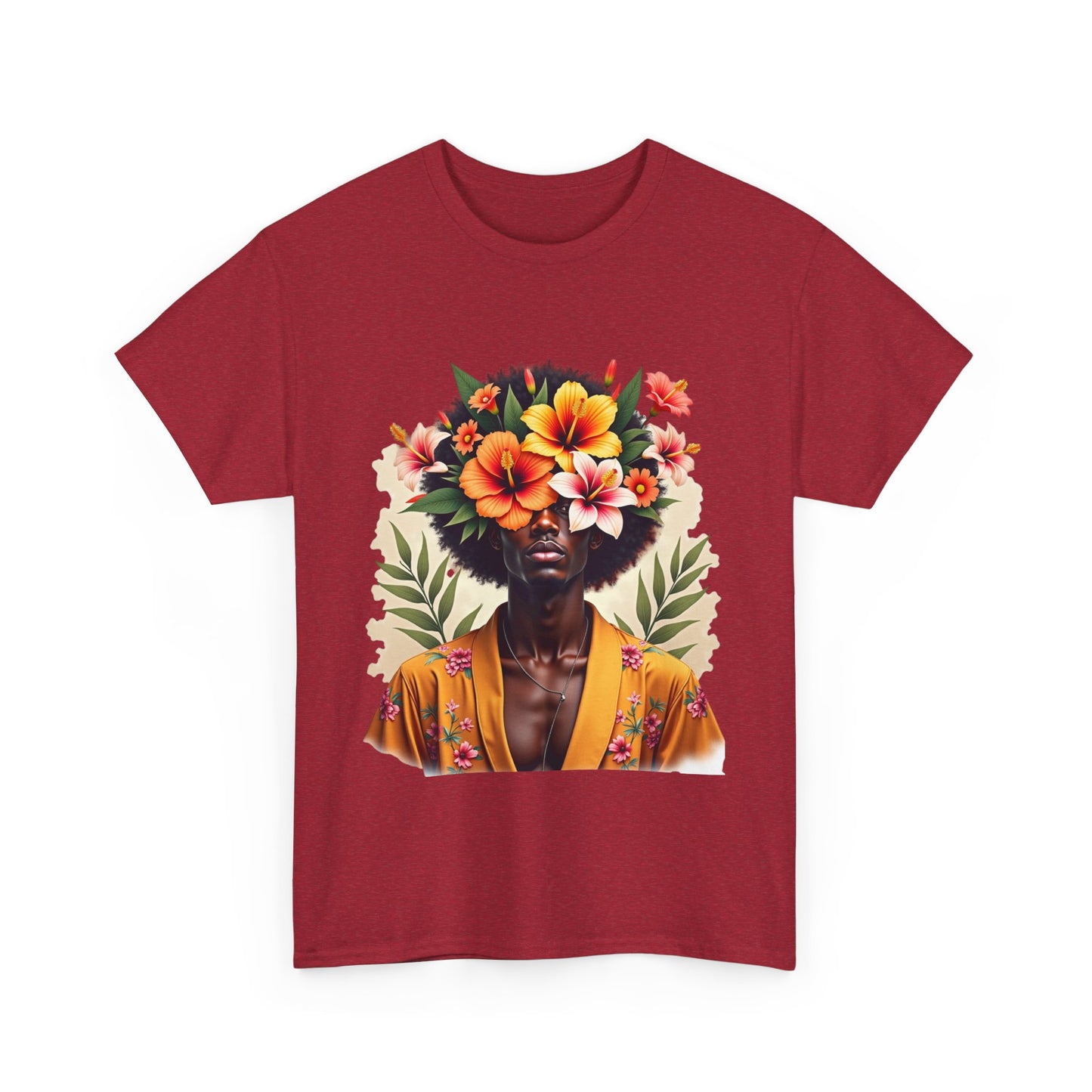 Floral Fusion Man Unisex Heavy Cotton Tee