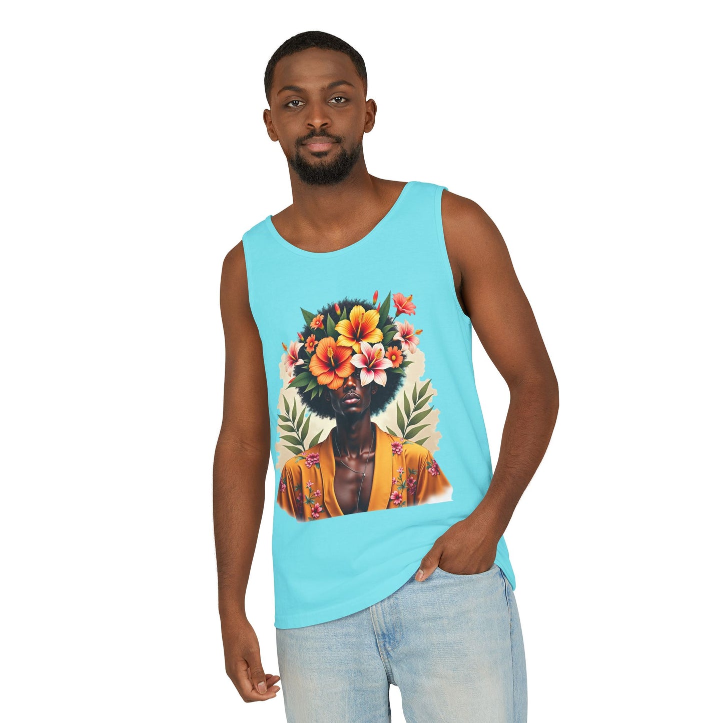 Flower Fusion Man Unisex Garment-Dyed Tank Top