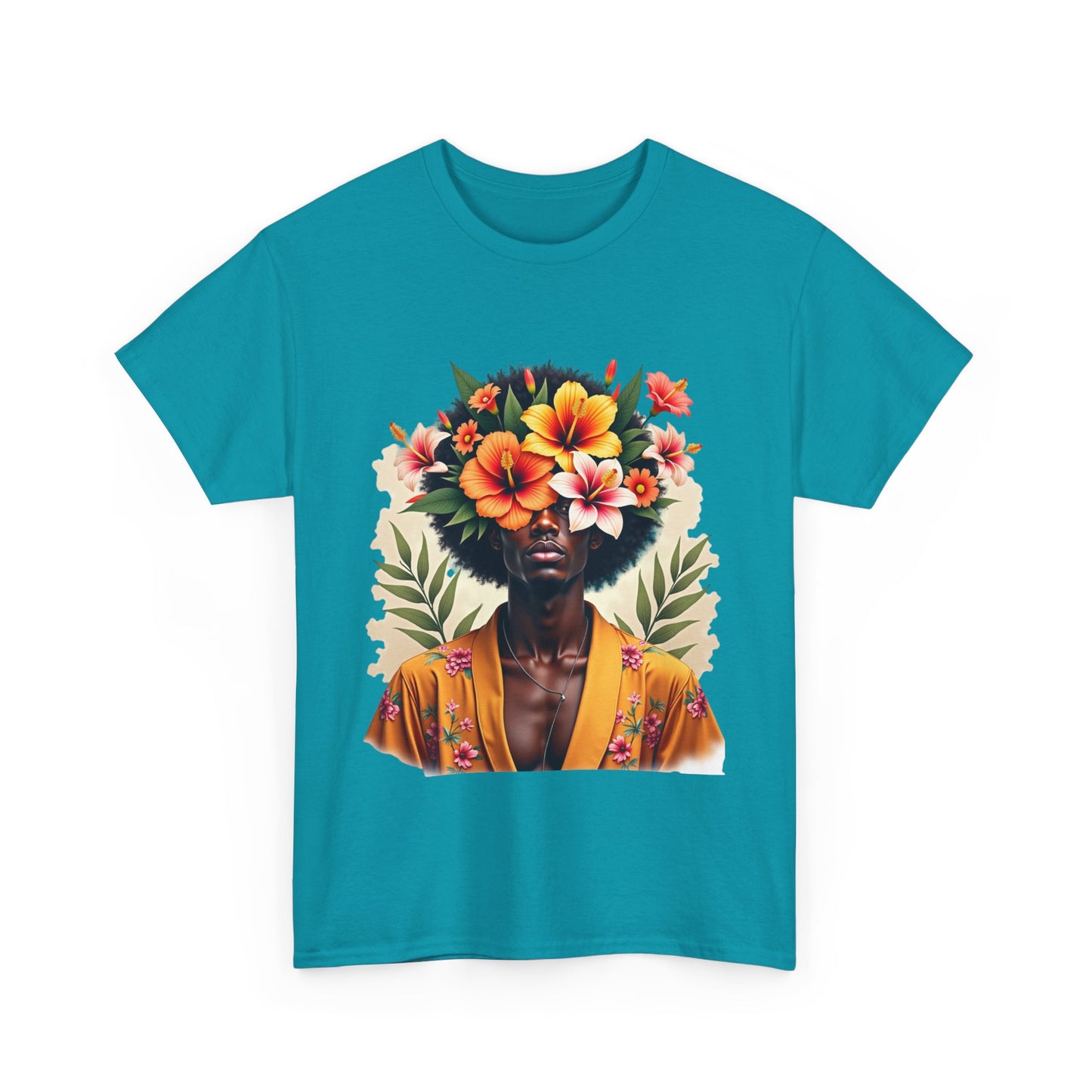 Floral Fusion Man Unisex Heavy Cotton Tee