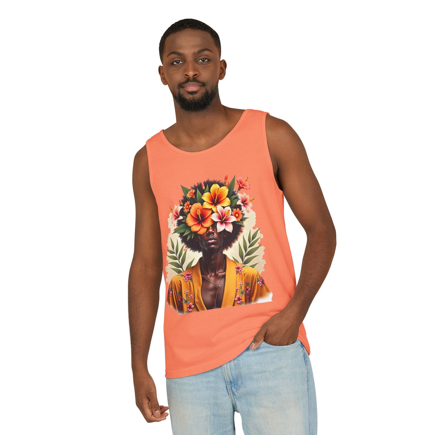 Flower Fusion Man Unisex Garment-Dyed Tank Top