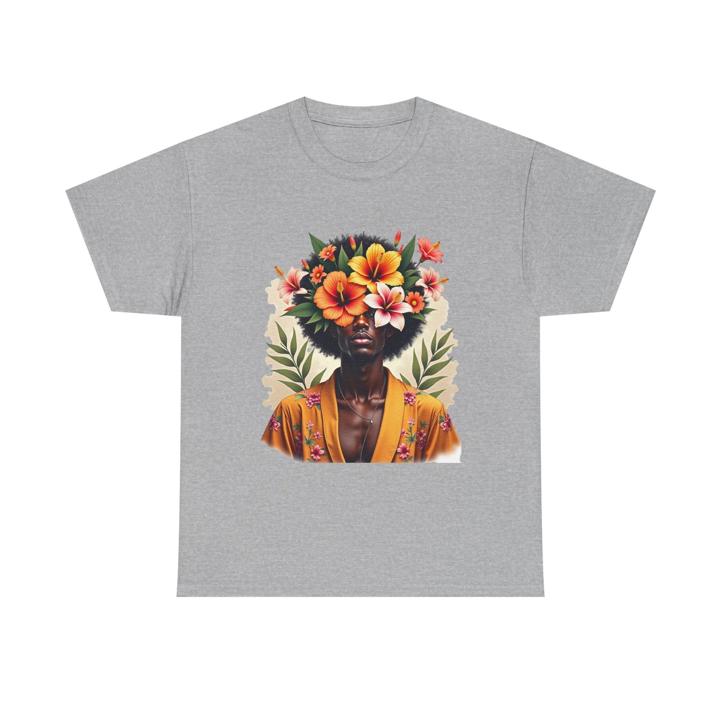 Floral Fusion Man Unisex Heavy Cotton Tee