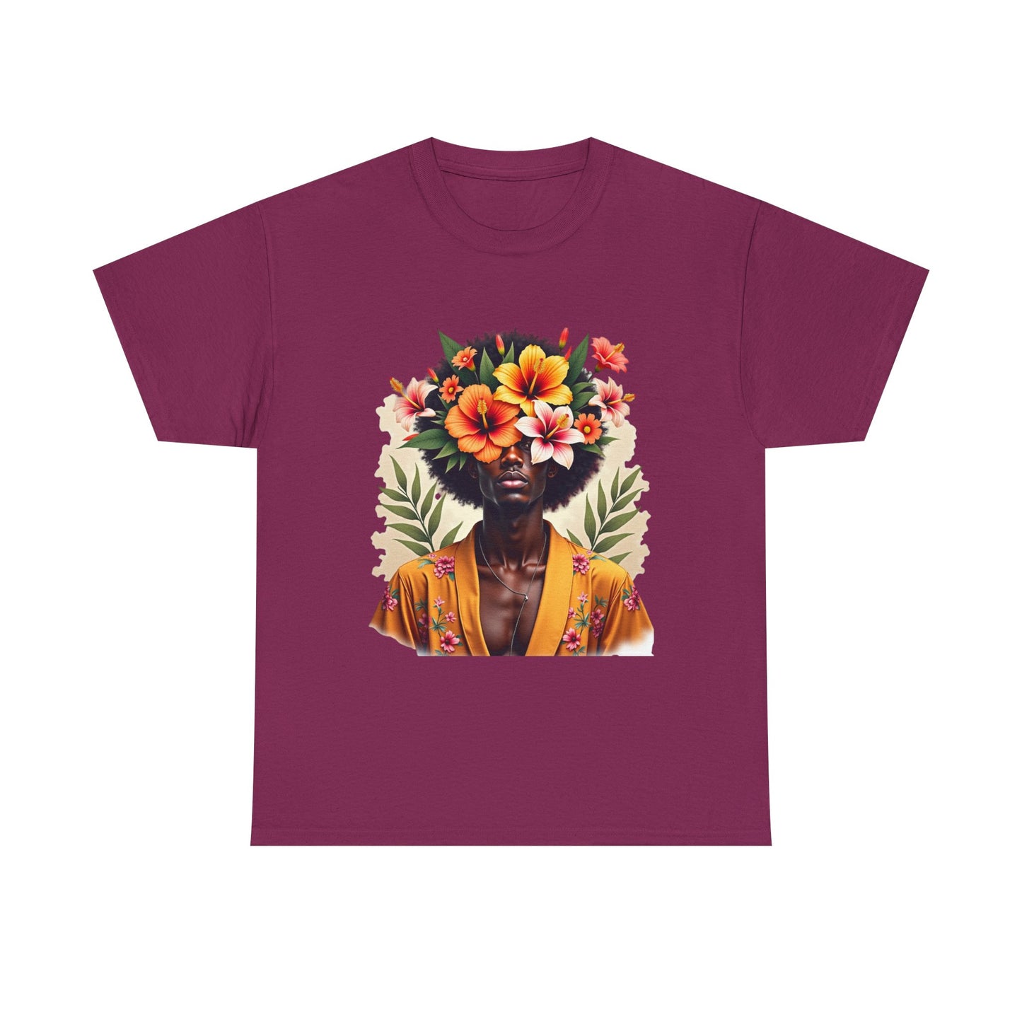 Floral Fusion Man Unisex Heavy Cotton Tee