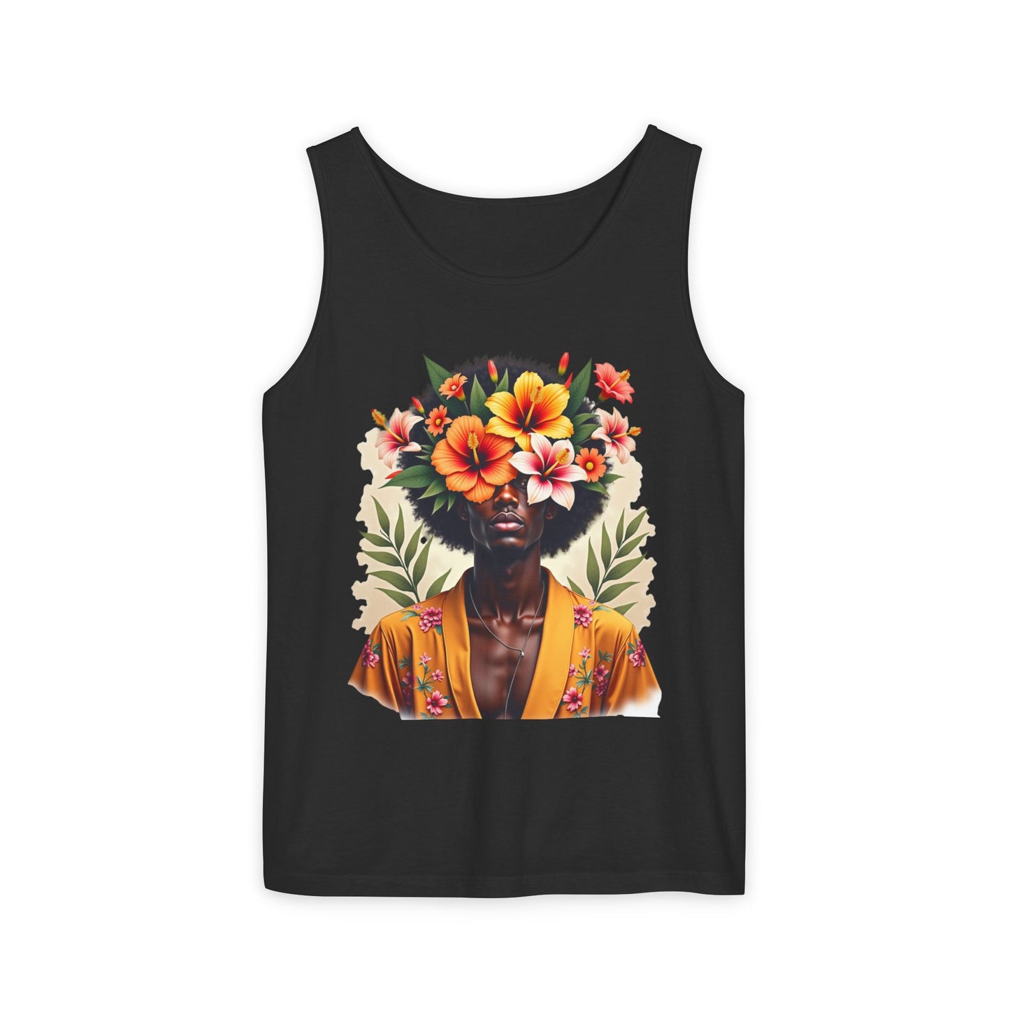 Flower Fusion Man Unisex Garment-Dyed Tank Top