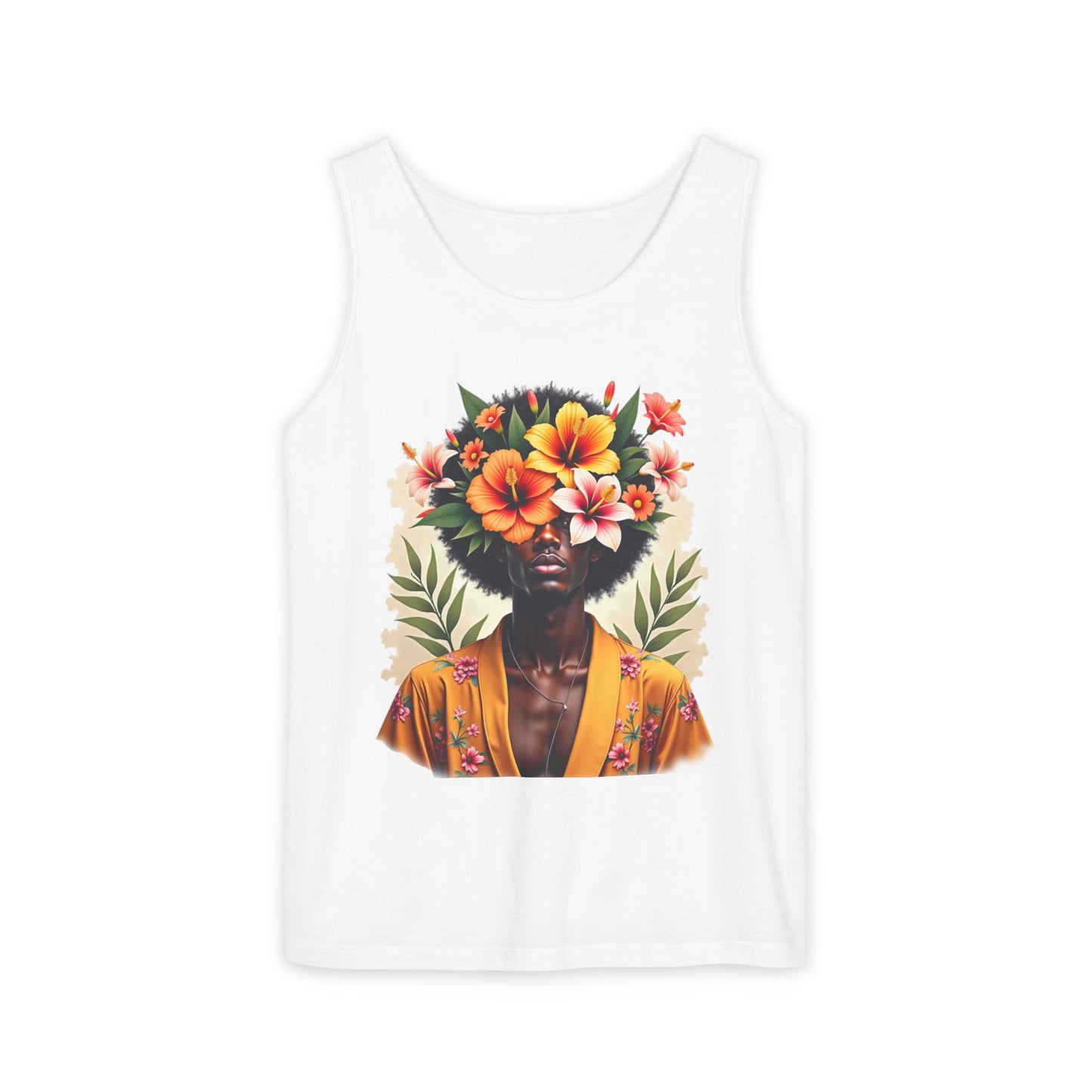 Flower Fusion Man Unisex Garment-Dyed Tank Top