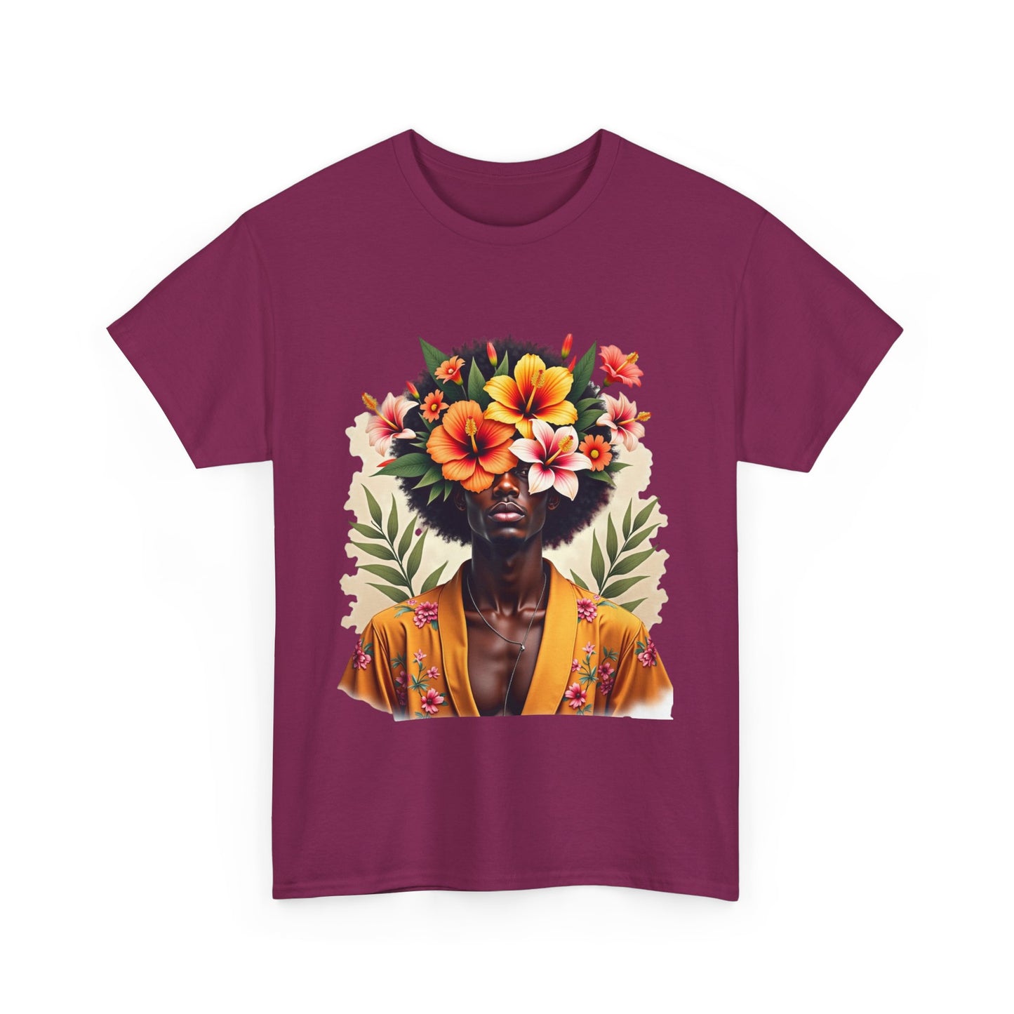 Floral Fusion Man Unisex Heavy Cotton Tee